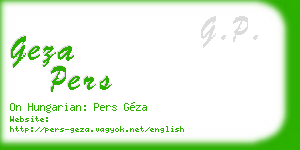 geza pers business card